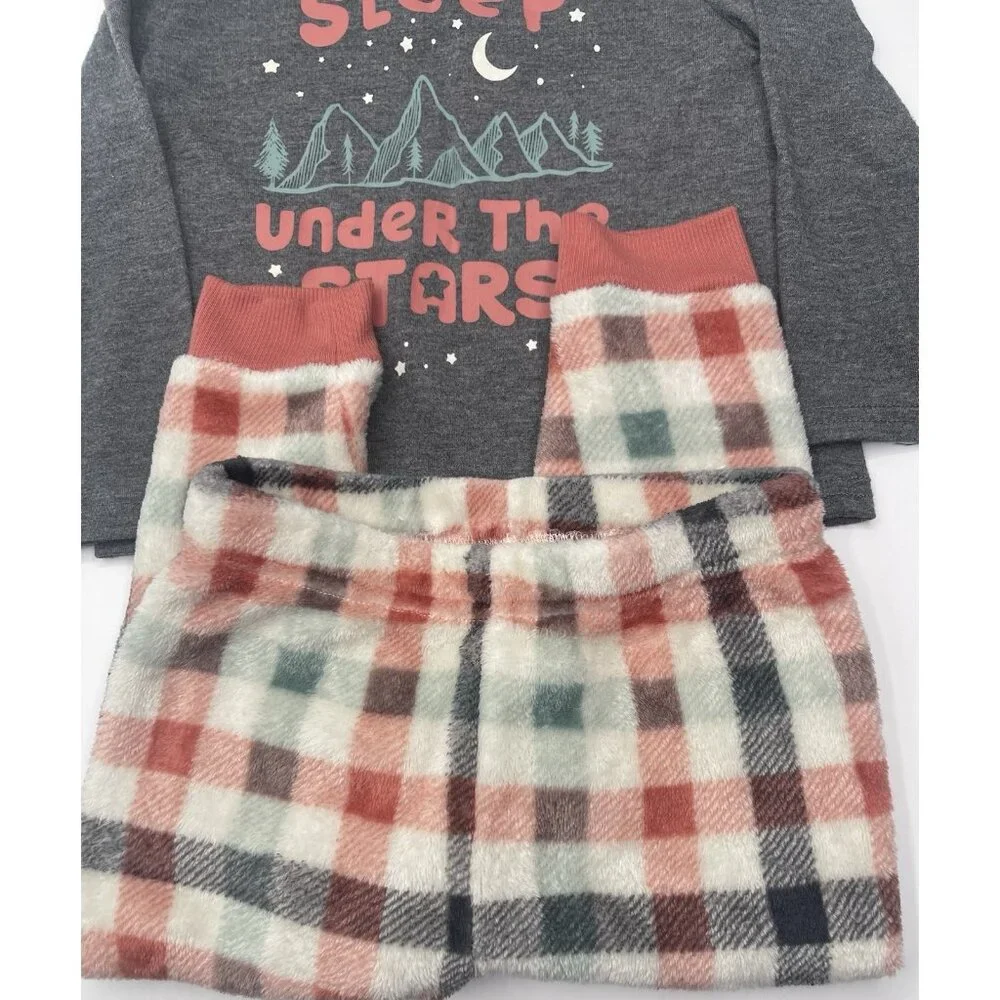 Members Mark Pajamas Set Boys 2t Plaid Christmas Sleep Under Stars‎ Top Pants